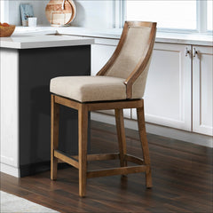 Ellie Counter Height Stool with Back, Brown - Pier 1
