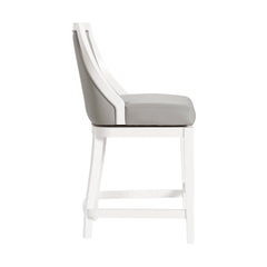 Ellie Counter Height Stool with Back, White - Pier 1
