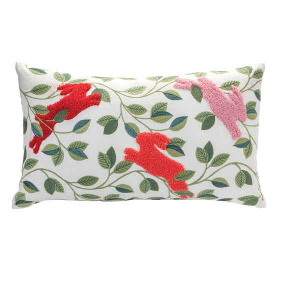 Embroidered Rabbits Throw Pillow 12" - Pier 1