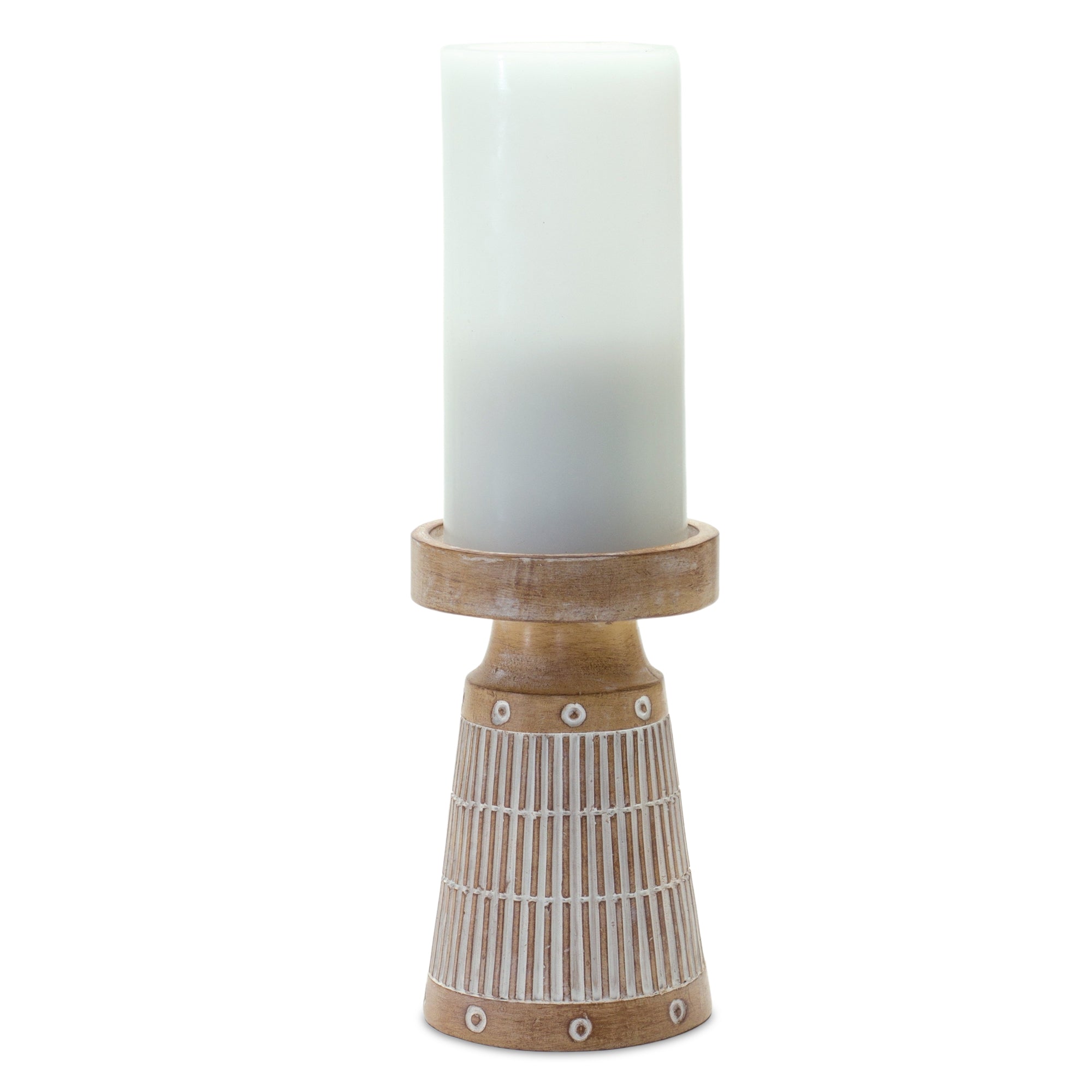 Etched Wood Design Candle Holder, Set of 3 - Pier 1