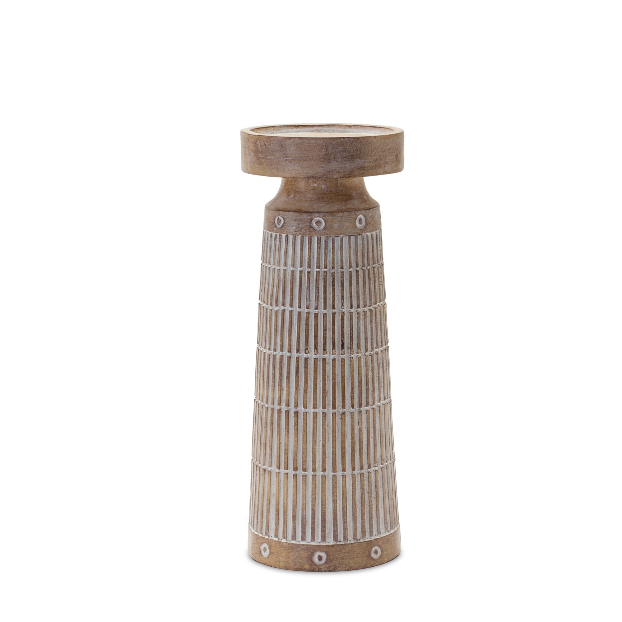 Etched Wood Design Candle Holder, Set of 3 - Pier 1