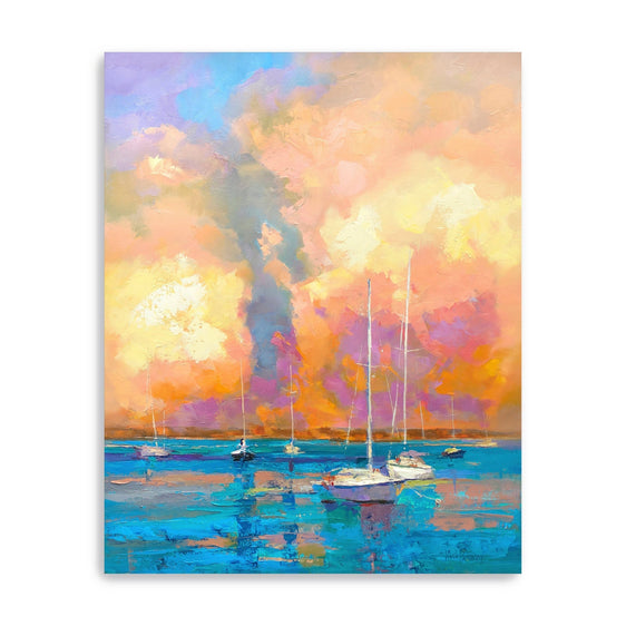 Evening-On-The-Bay-Canvas-Giclee-Wall-Art-Wall-Art
