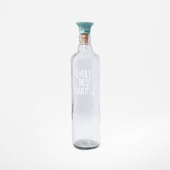"Every Drop Counts" Glass Water Bottle with Ceramic Lid - Pier 1