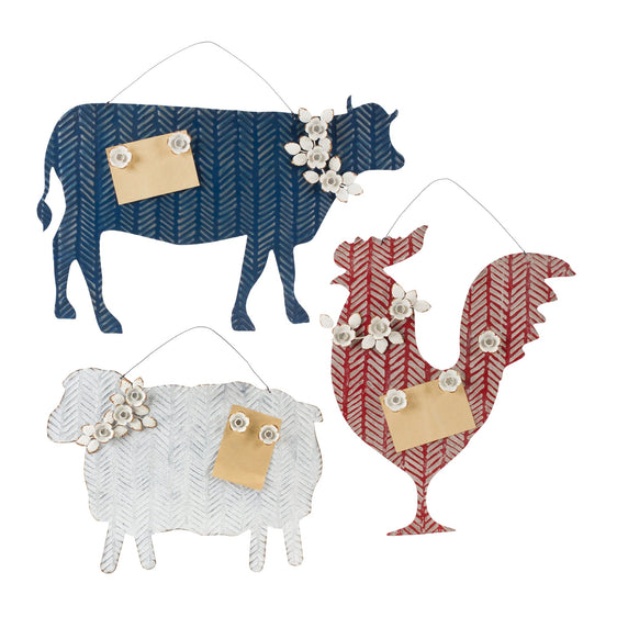 Farm-Animal-Magnetic-Memo-Board,-Set-of-3-Decorative-Accessories