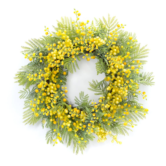 Fern and Mimosa Wreath 27" - Pier 1