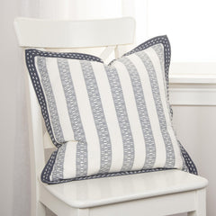 Flanged Textured Cotton Stripe Decorative Throw Pillow - Pier 1