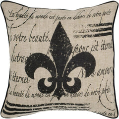 Fleur De Lis With Script Printed Decorative Throw Pillow - Pier 1