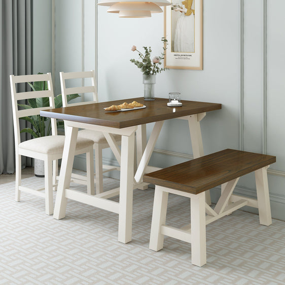 Flint 4 Piece Dining Table Set with Bench and 2 Chairs - Pier 1