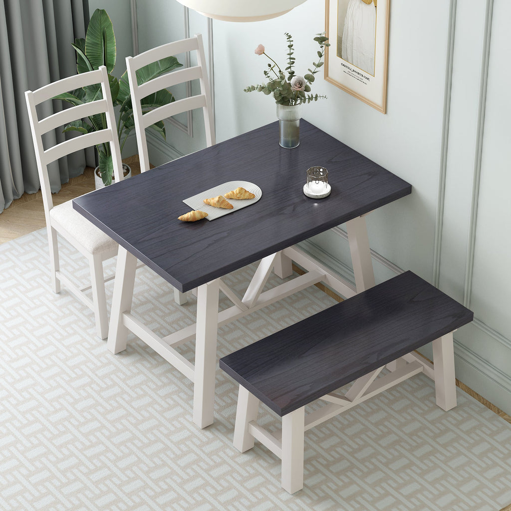 Flint 4 Piece Dining Table Set with Bench and 2 Chairs – Pier 1