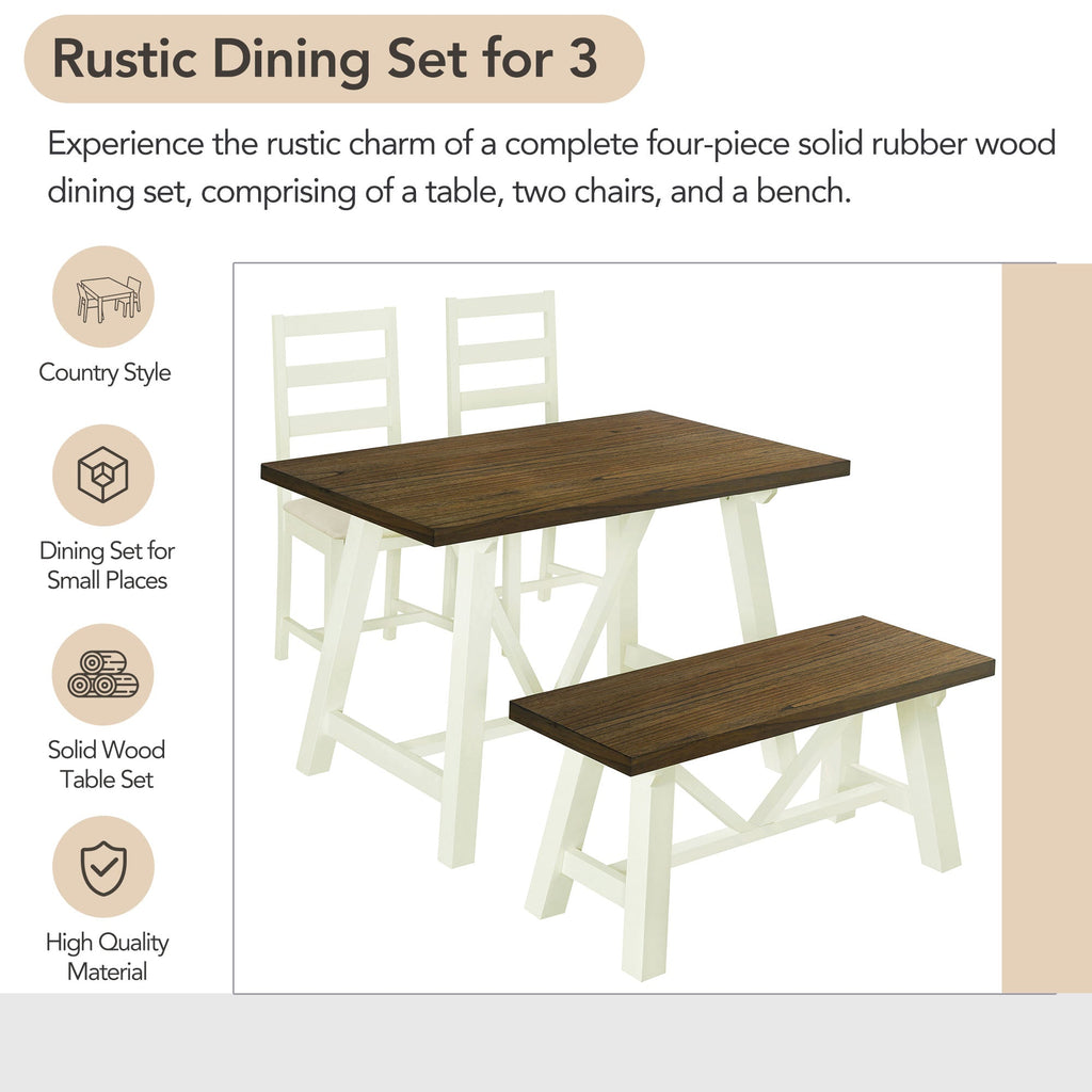 Flint 4 Piece Dining Table Set with Bench and 2 Chairs Pier 1