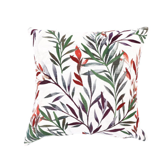 Floral Fusion Printed & Embroidered Pillow 18"x18" - Pillows