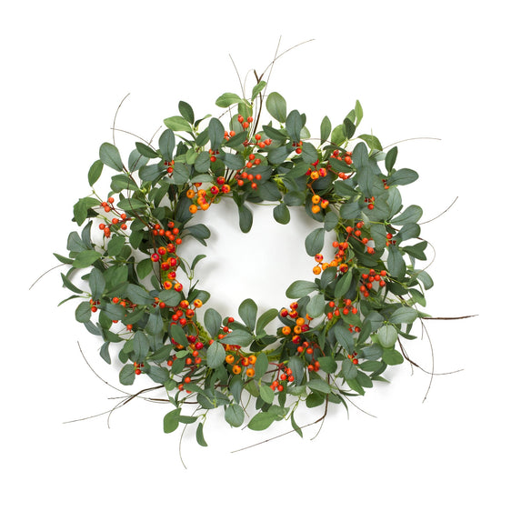 Foliage and Berry Twig Wreath 21" - Pier 1