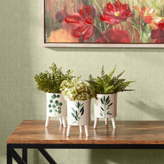 Footed Foliage Print Planter, Set of 3 - Pier 1