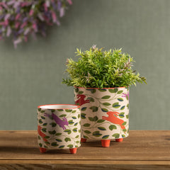 Footed Rabbit Pattern Planter, Set of 2 - Pier 1