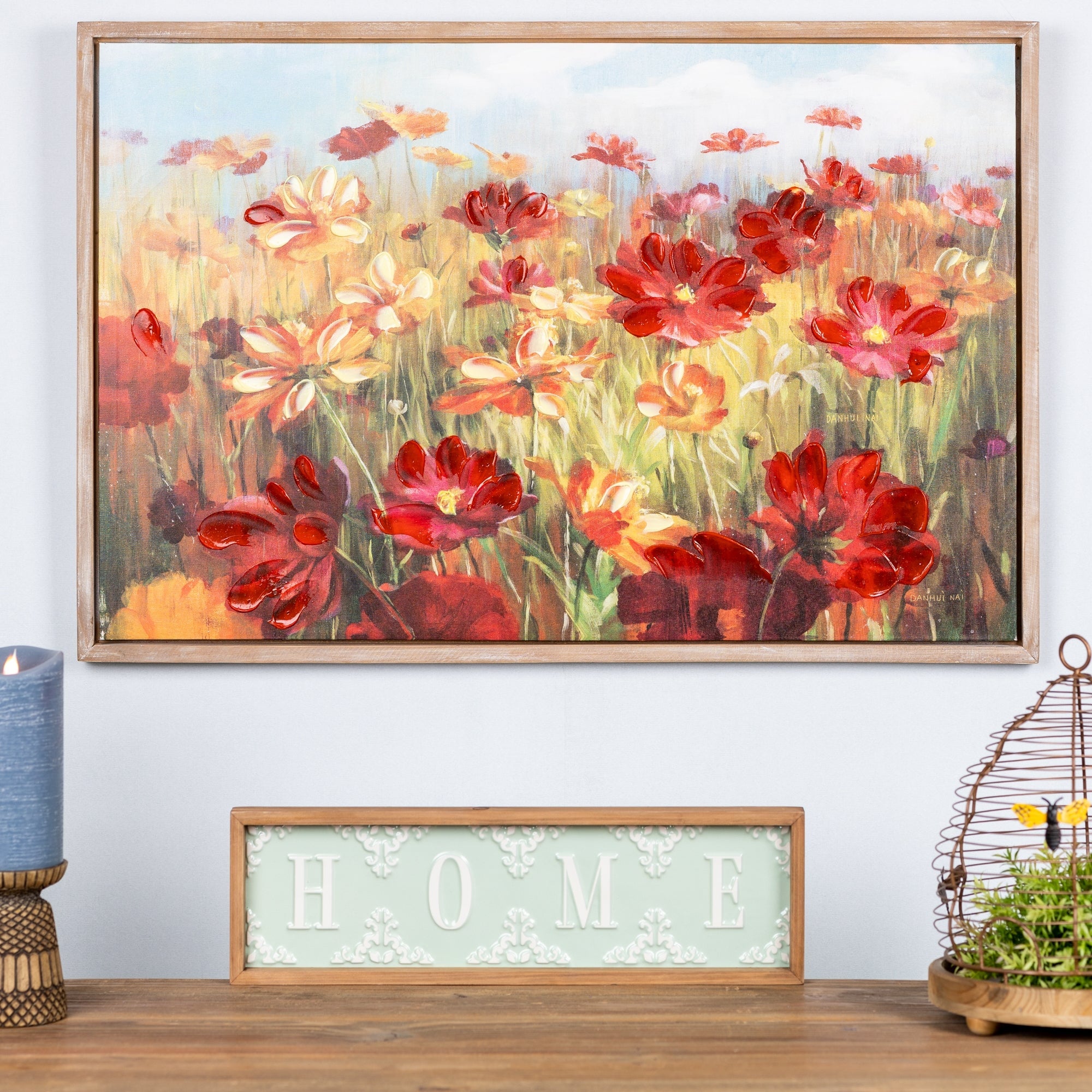 Framed Floral Canvas Art 35.5"L - Pier 1