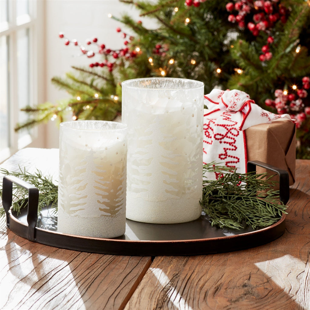 Frosted Votive Candle Holder with Snowy Forest, Set of 4 - Pier 1