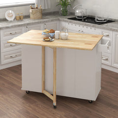 Fusion Kitchen Island with Spice Rack, Towel Rack and Extensible Solid Wood Table Top - Pier 1