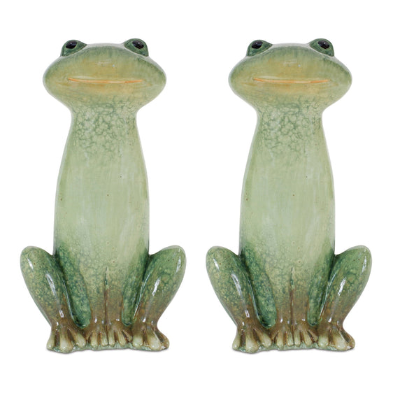 Garden-Frog-Figurine,-Set-of-2-Outdoor-Decor