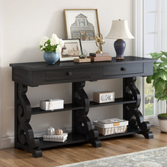 Garland Retro Console Table with Ample Storage, Open Shelves and Drawers - Pier 1