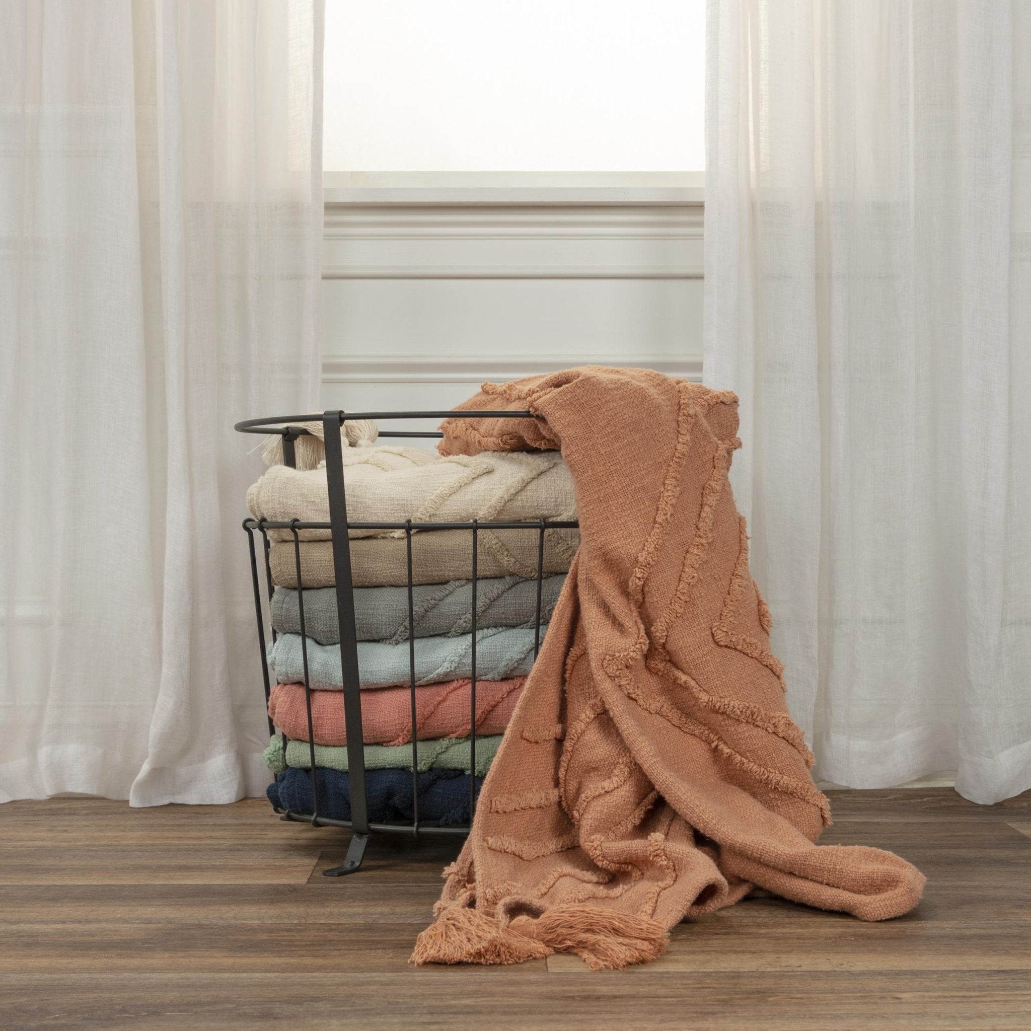 Geometric 100% Woven Textured Cotton Throw - Pier 1