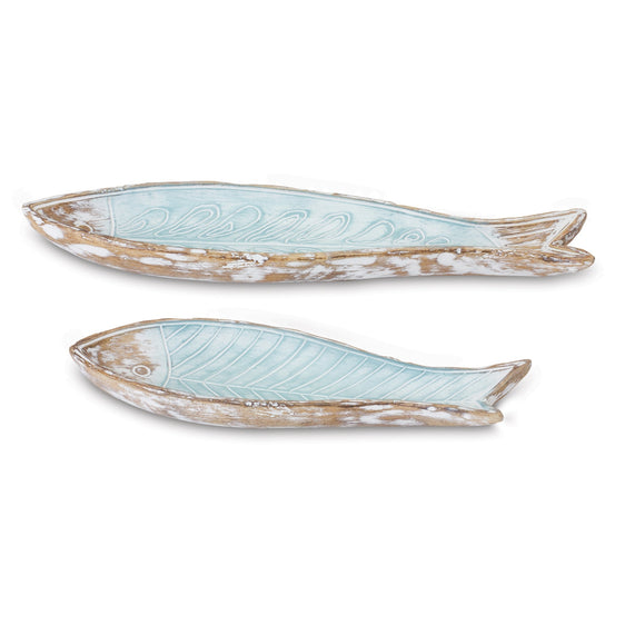 Geometric Etched Fish Plate (Set of 2) - Decorative Accessories