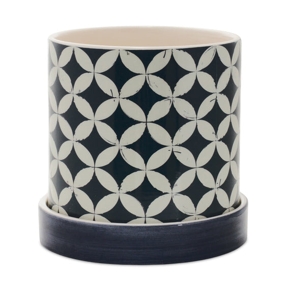 Geometric Pattern Planter with Plate (Set of 2) - Pier 1
