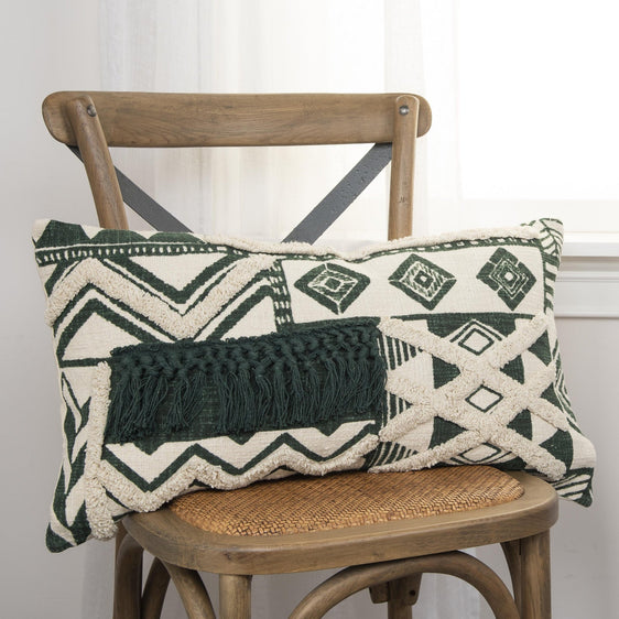 Geometric Printed Textured Cotton Pillow Cover - Pier 1