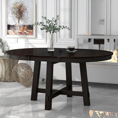 Gia Round Extendable Dining Table with 16" Leaf Wood - Pier 1