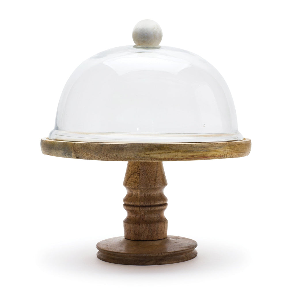 Glass Cloche with Wood Pedestal 10.5" - Pier 1