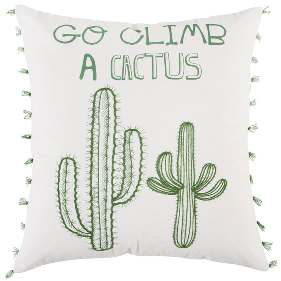 "Go Climb a Cactus" 100% Cotton Pillow - Pier 1