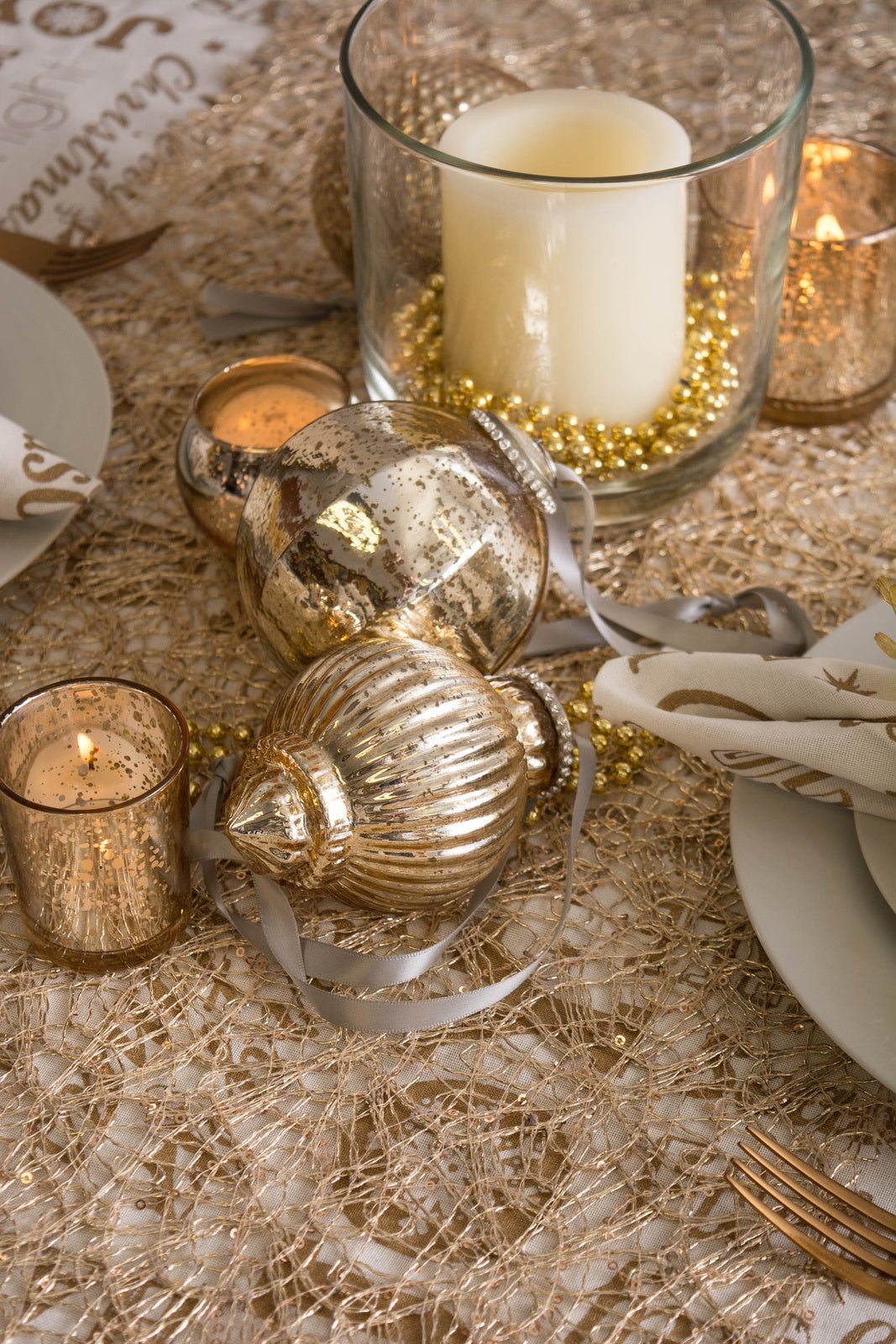 Gold Sequin Mesh Table Runner Roll 16in x 10ft - Pier 1