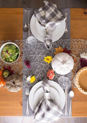 Gray Solid Heavyweight Fringed Table Runner 14x108 - Pier 1