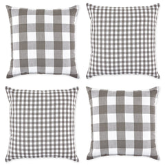 Gray & White Gingham Buffalo Check Pillow Covers, Set of 4 - Pier 1