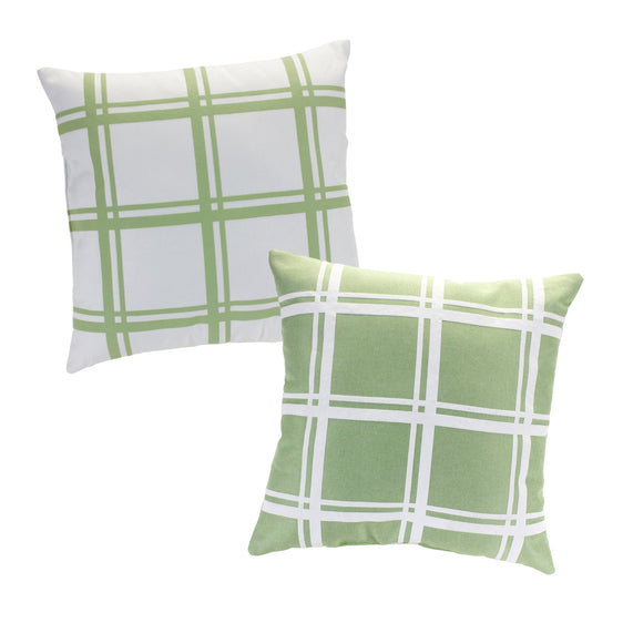 Green and White Plaid Pillow, Set of 2 - Pier 1