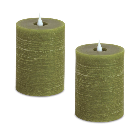 Green-Simplux-Designer-LED-Candle-with-Remote,-Set-of-2-Candles