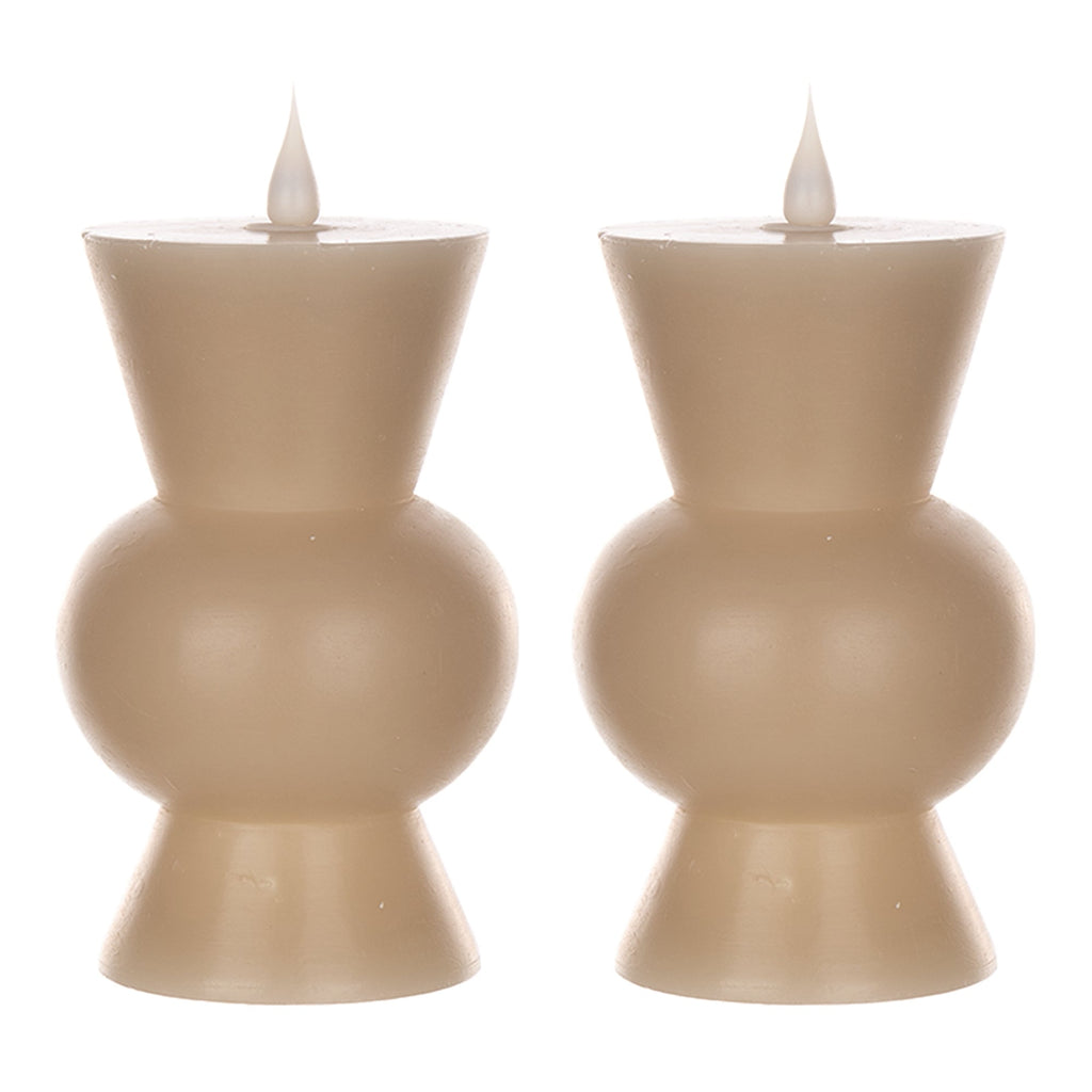 Grey Simplux Designer LED Candle with remote, Set of 2 3.5" x 5.5" - Pier 1
