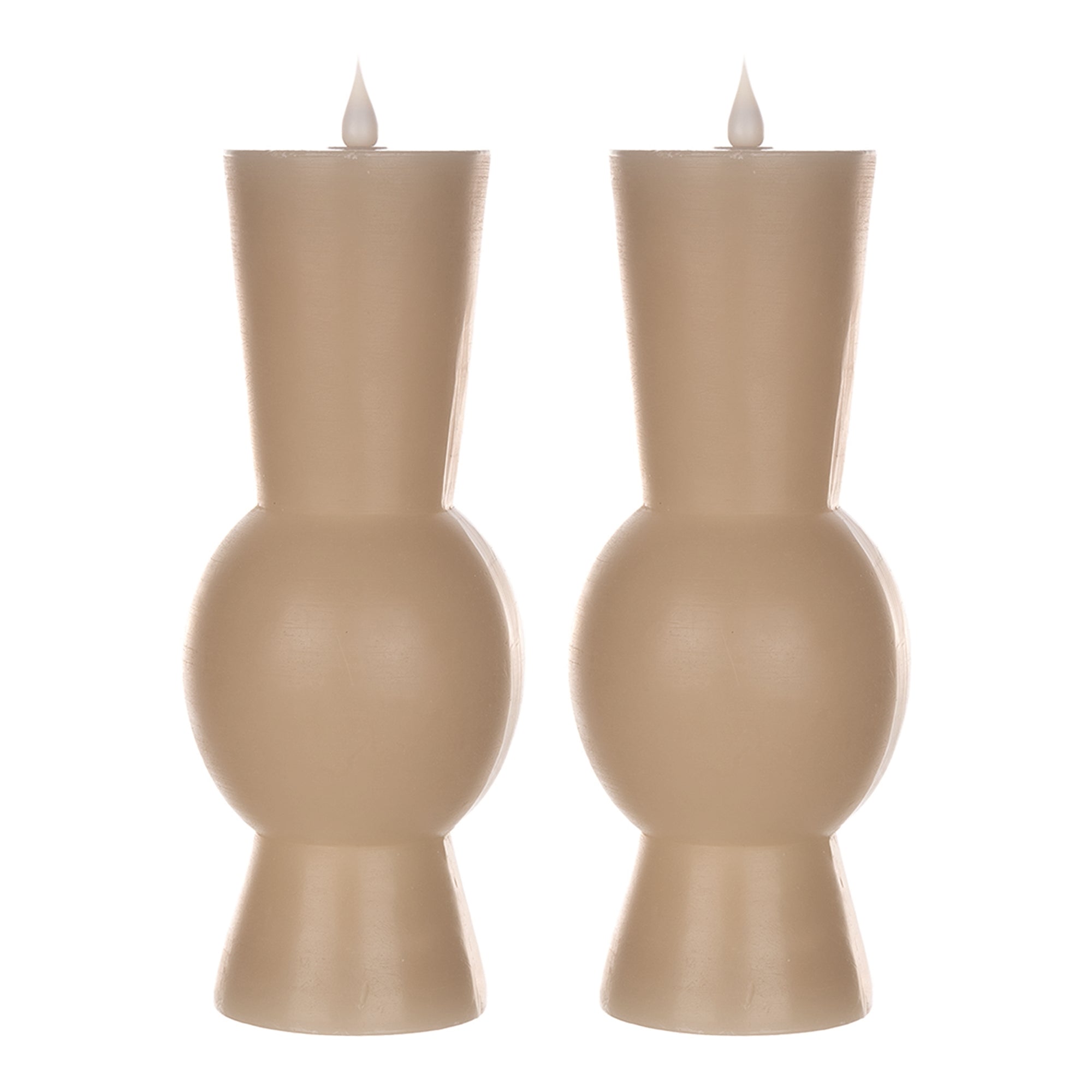 Grey Simplux Designer LED Candle with remote (Set of 2) 3.5" x 9.25"H - Pier 1