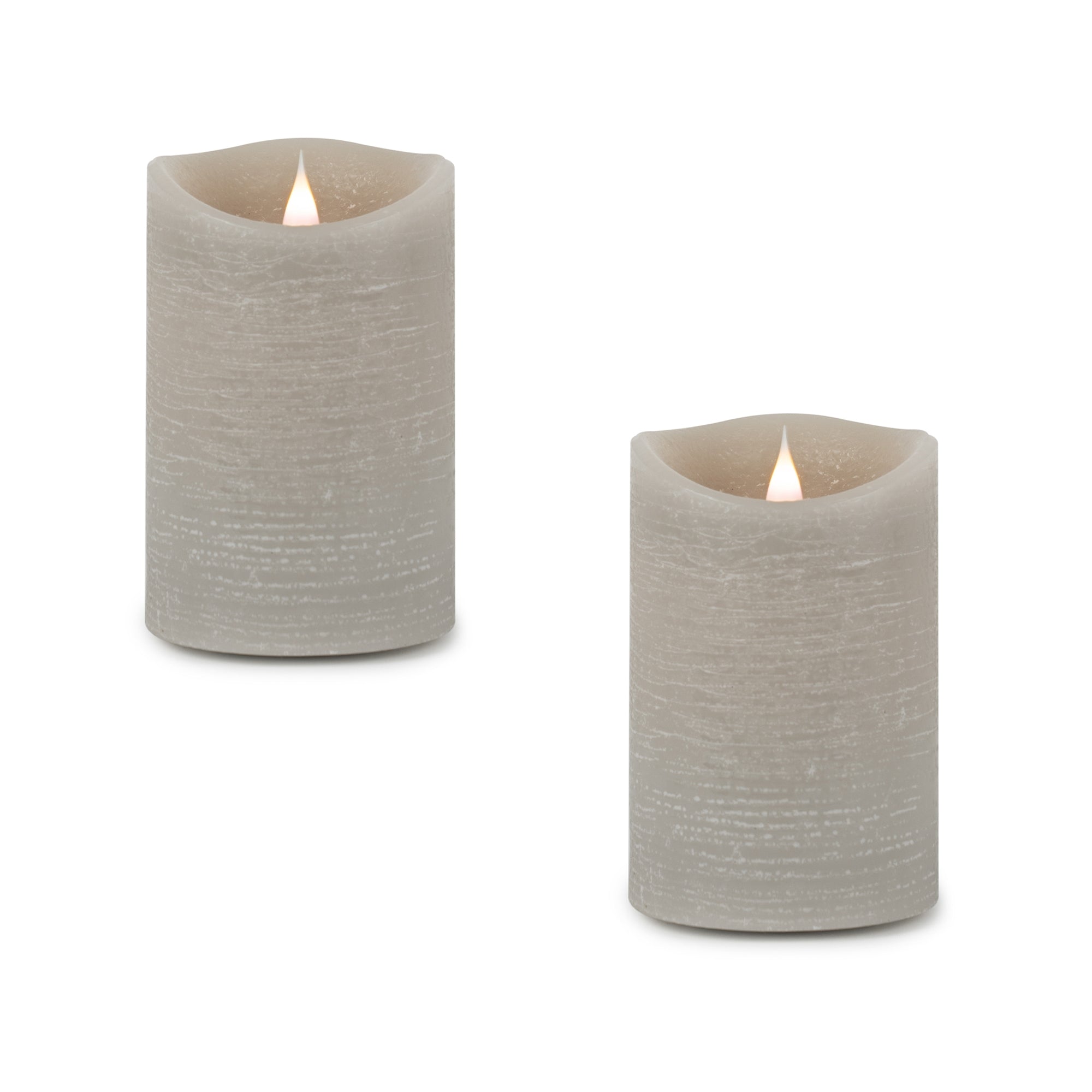 Grey-Simplux-LED-Designer-Wax-Candle-with-Remote,-Set-of-2-Candles-and-Accessories