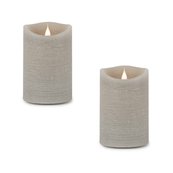 Grey Simplux LED Designer Wax Candle with Remote (Set of 2) - Pier 1