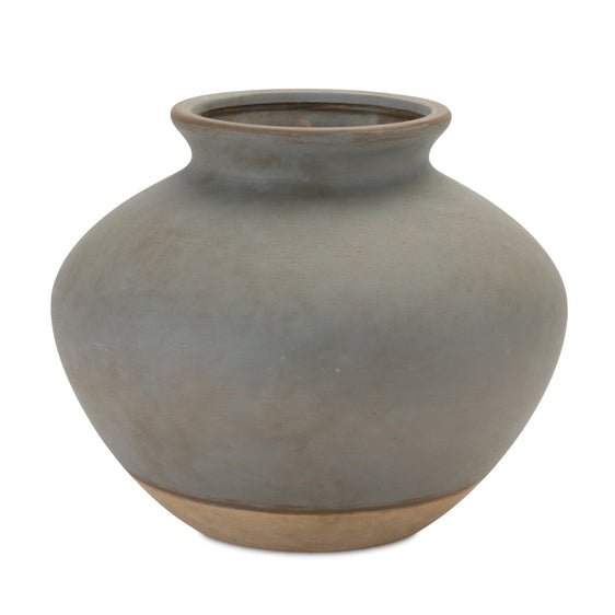 Grey Two Tone Ceramic Vase 9" - Pier 1