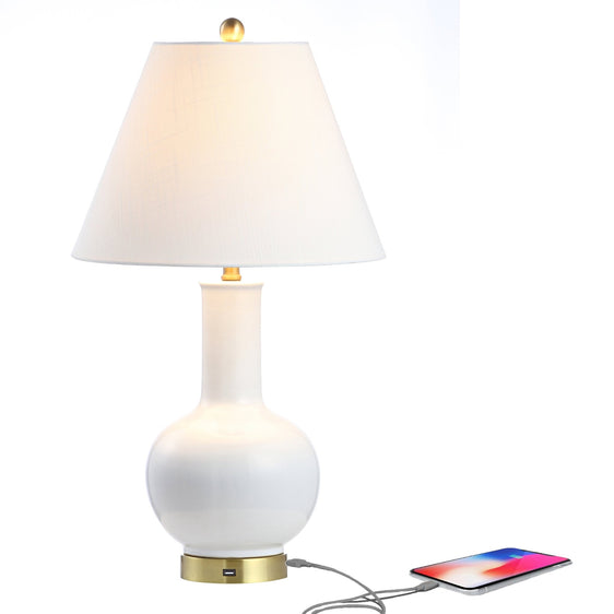 Han Ceramic/Iron Contemporary USB Charging LED Table Lamp - Pier 1