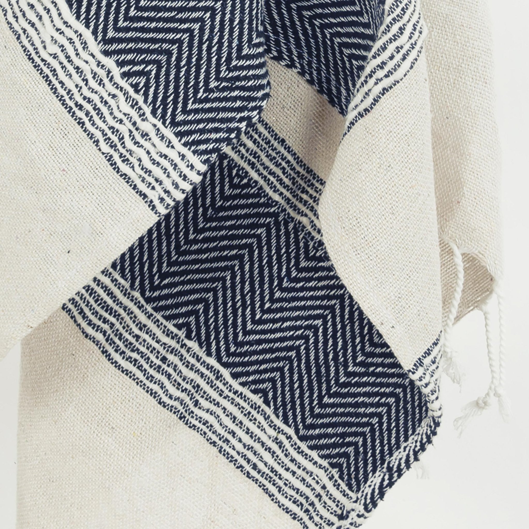 Hand loomed Stripe And Chevron 90% Cotton/10% Acrylic Throw - Pier 1