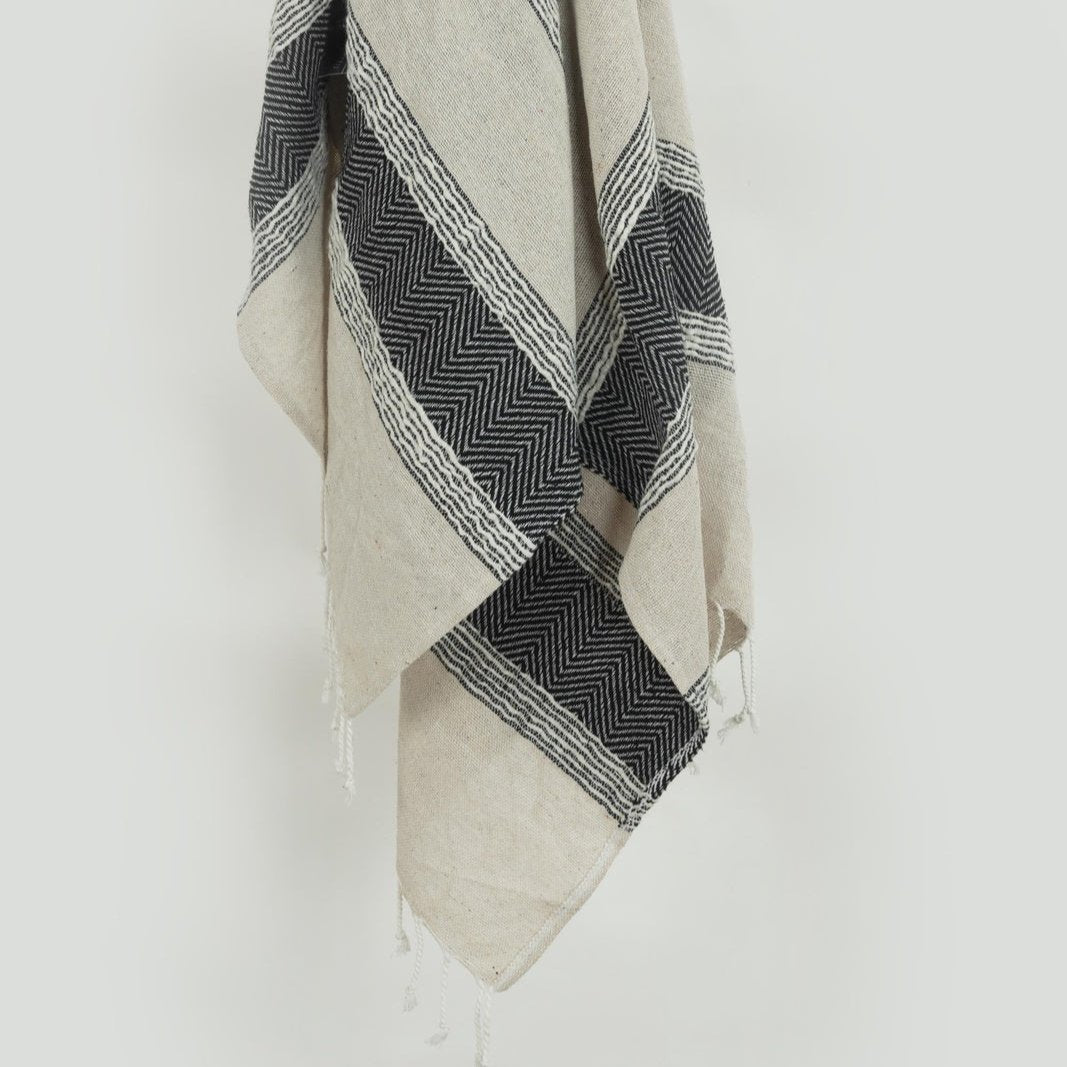 Hand loomed Stripe And Chevron 90% Cotton/10% Acrylic Throw - Pier 1