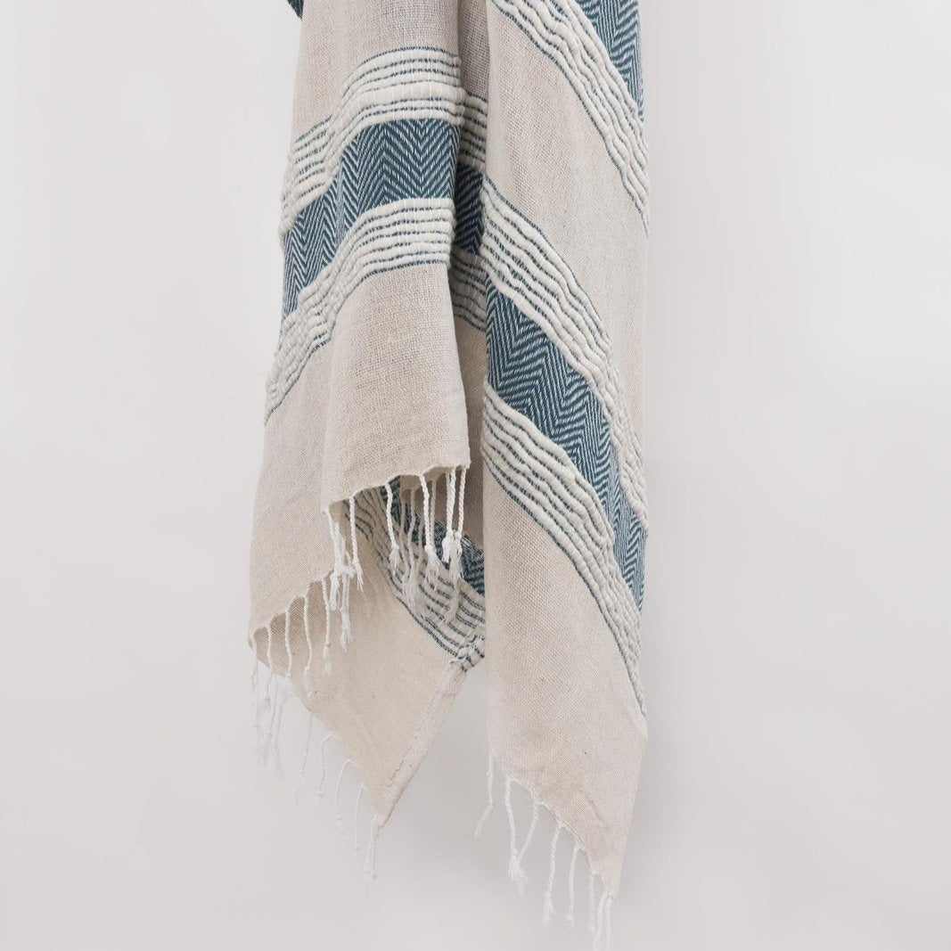 Hand loomed Stripe And Chevron 90% Cotton/10% Acrylic Throw - Pier 1