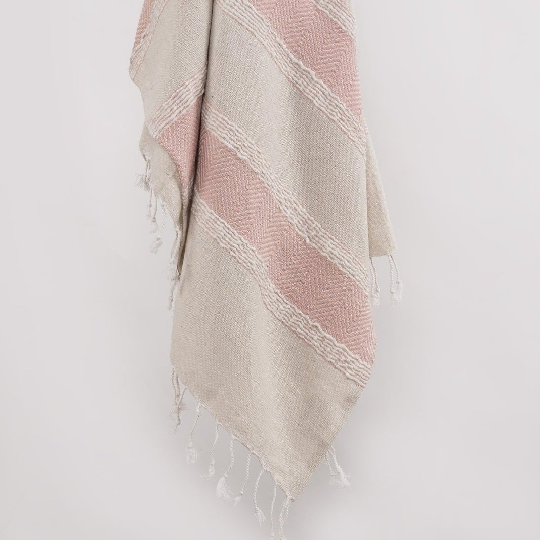 Hand loomed Stripe And Chevron 90% Cotton/10% Acrylic Throw - Pier 1