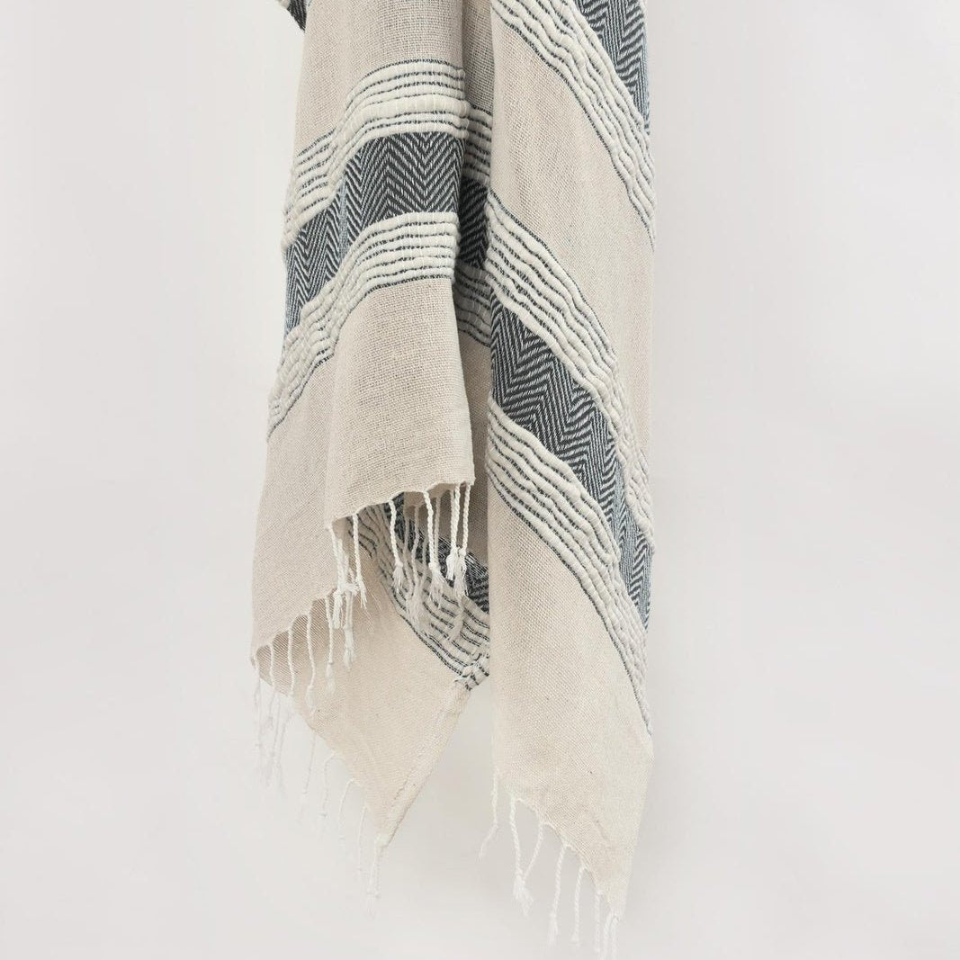 Hand loomed Stripe And Chevron 90% Cotton/10% Acrylic Throw - Pier 1