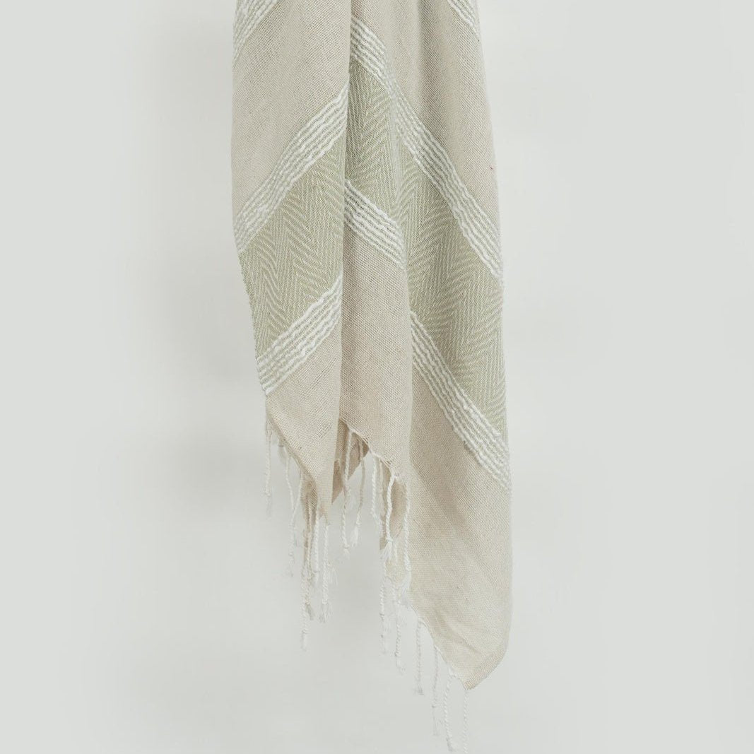 Hand loomed Stripe And Chevron 90% Cotton/10% Acrylic Throw - Pier 1
