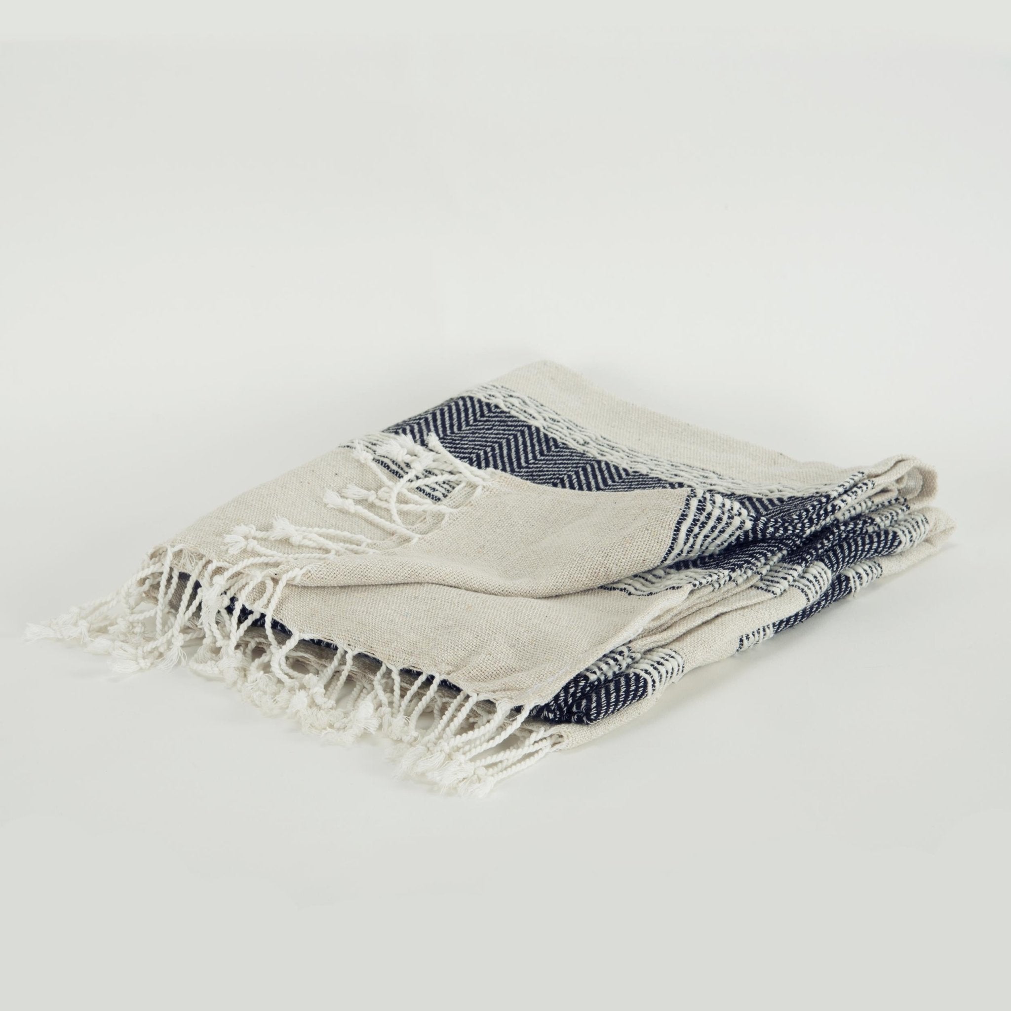 Hand loomed Stripe And Chevron 90% Cotton/10% Acrylic Throw - Pier 1