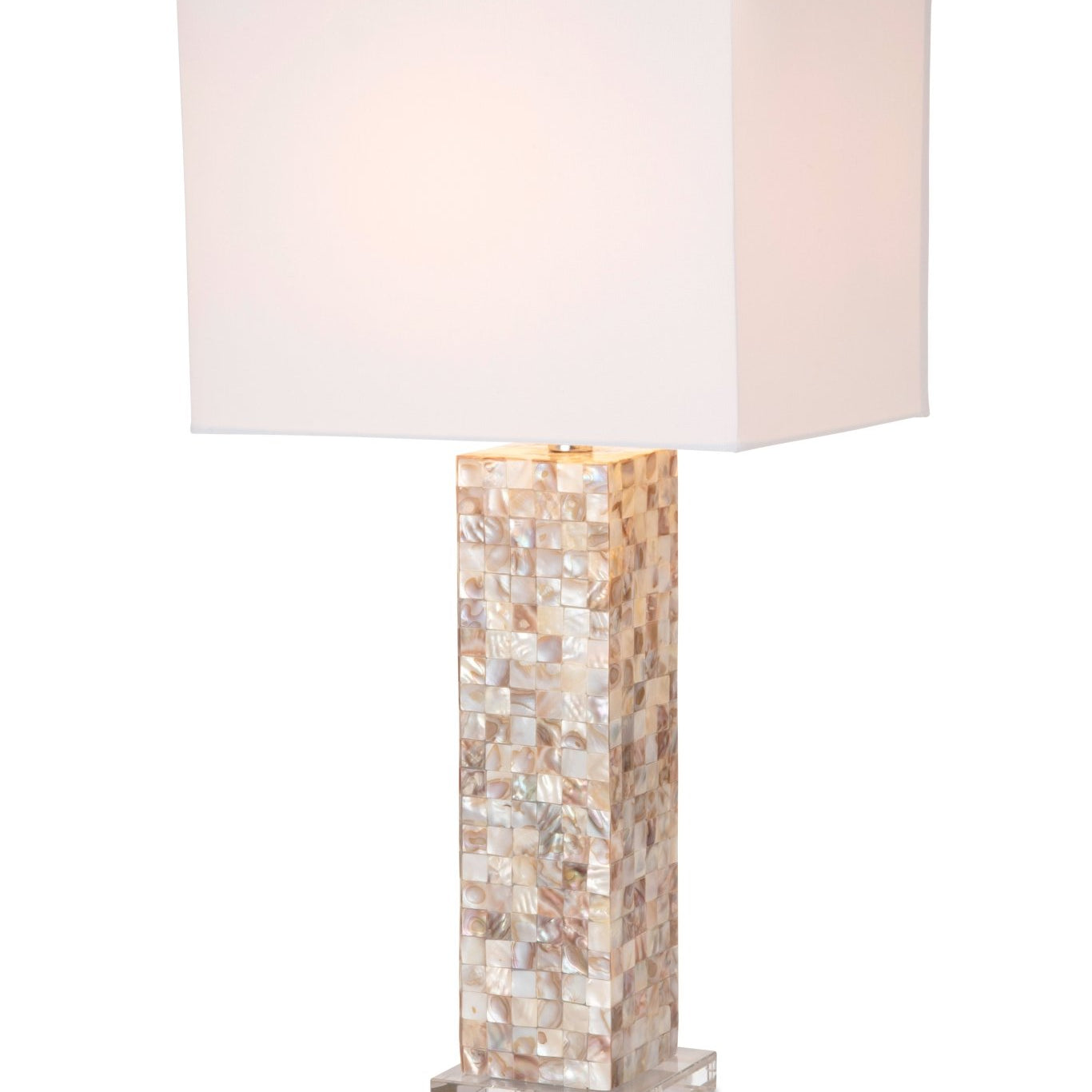 Harper-28-Inch Nature Mother of Pearl Table Lamp with Crystals (Set of 2) - Table Lamps