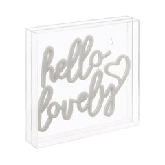 Hello Lovely Square Contemporary Glam Acrylic Box USB Operated LED Neon Light - Pier 1